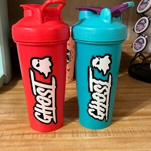 Ghost Shaker Bottle Set - Flame Red and Turquoise